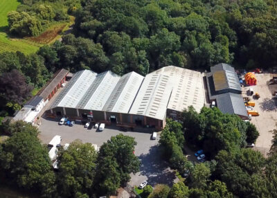 An aerial view of the Shoptek warehouse and distribution centre